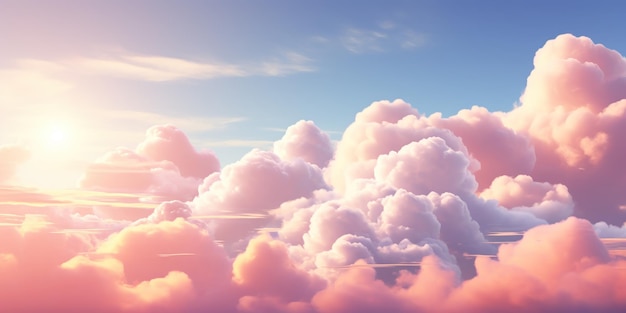  ⁇ 빛 에 빛나는 구름 들 이 밝고 공기적 인 배경 을 제공 한다