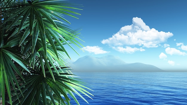 Sunny caribbean landscape