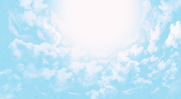 sunny cloud watercolor background