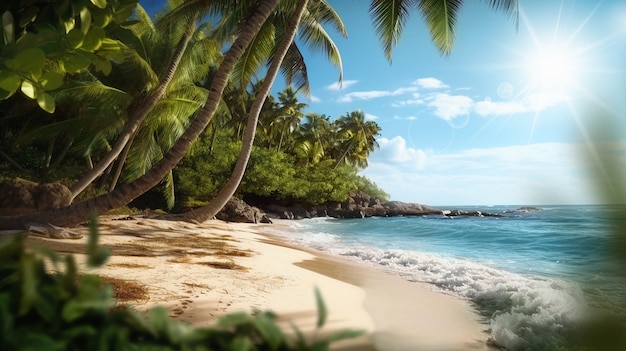 Free photo sunny tropical landscape