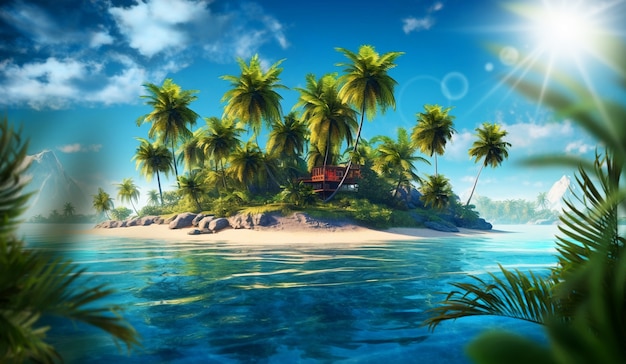 Sunny tropical landscape