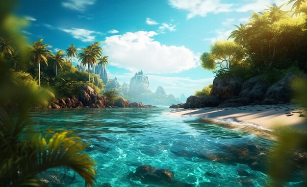 Sunny tropical landscape