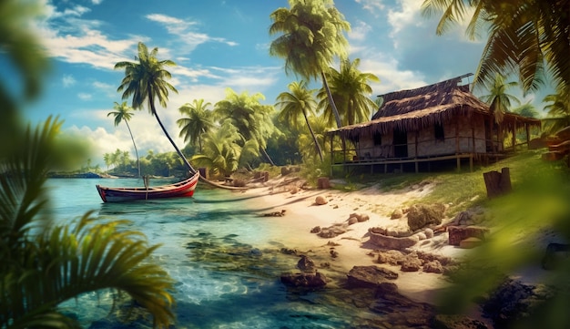 Sunny tropical landscape