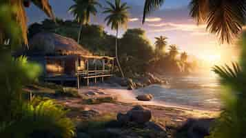 Free photo sunny tropical landscape