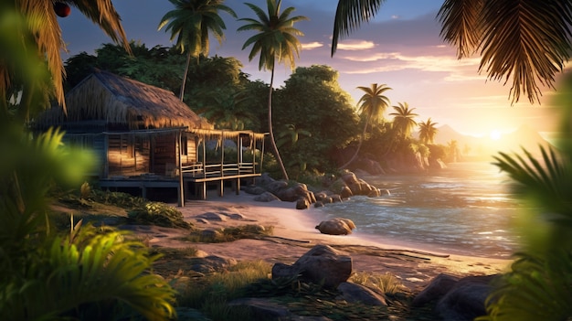 Sunny tropical landscape