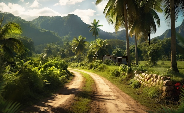 Free photo sunny tropical landscape