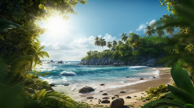 Sunny tropical landscape