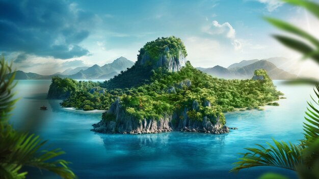 晴れた熱帯の風景