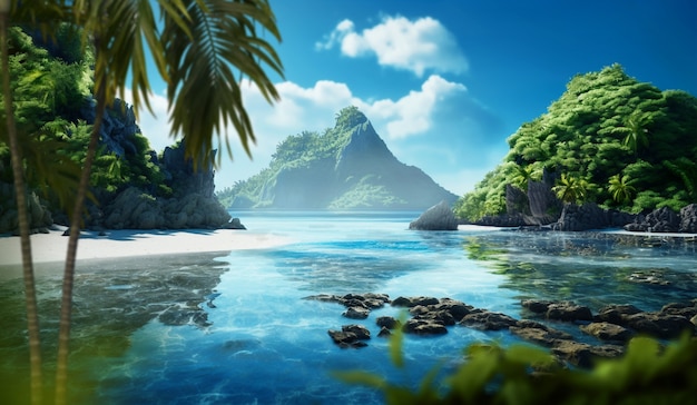 Free photo sunny tropical landscape