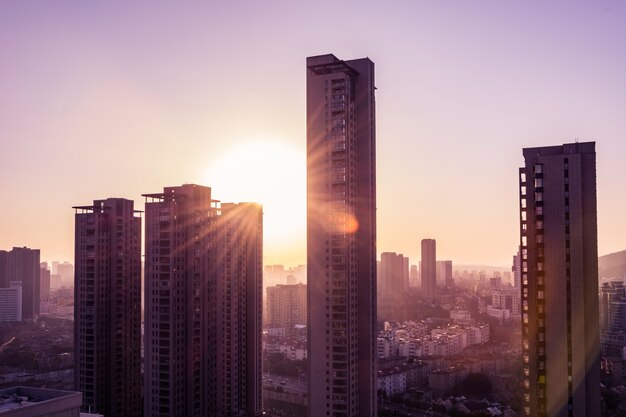 大都市でのサンセット