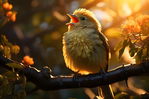 sunset forest bird photography