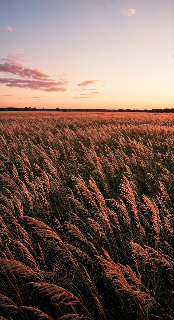 Free Photo sunset grassland