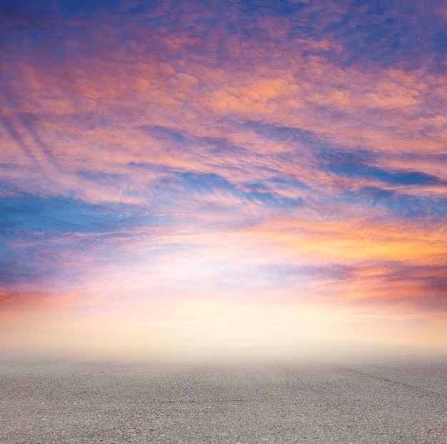 Sunset in the lonely street