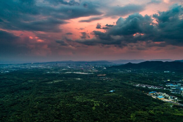 Sunset in mountains