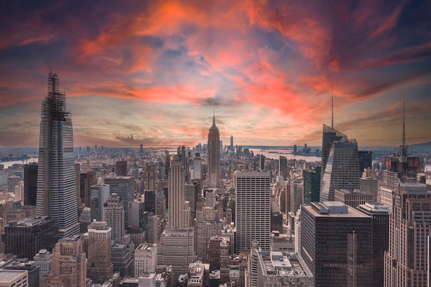 Tramonto in top of the rock a new york