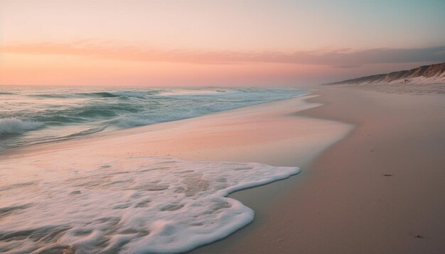 静かな海に沈む夕日 AIが生み出す南国の楽園