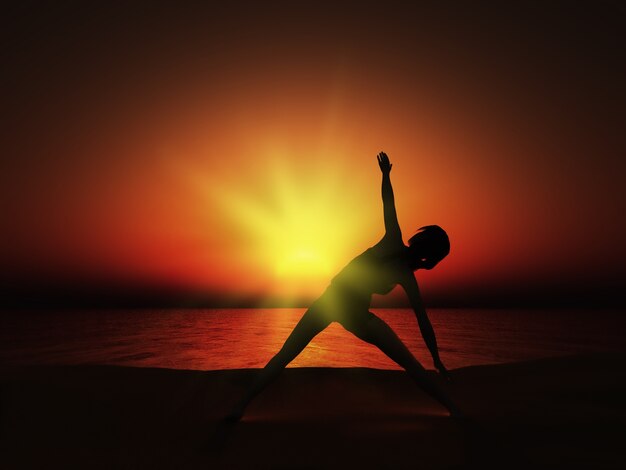 Sunset yoga pose