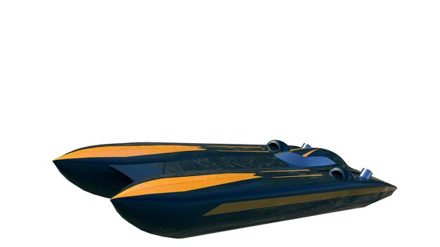 Супер скоростные гонки на лодках Render 3d Illustration