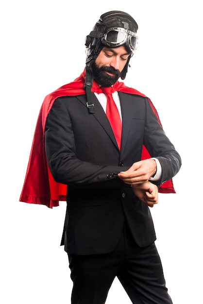 Free photo super hero businessman