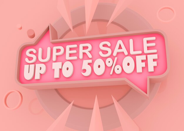 Free photo super sale for retail with with geometric shapes