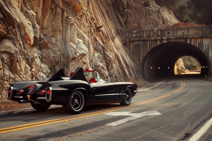 Free Photo superhero car in vintage style