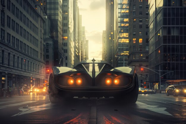 ヴィンテージスタイルのスーパーヒーローカー