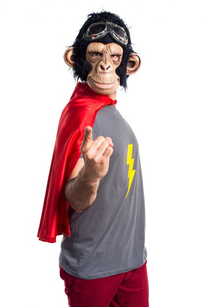 Superhero monkey man shouting