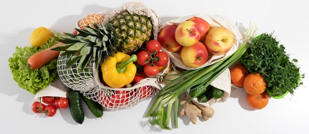 Supermarket banner concept with ingredients