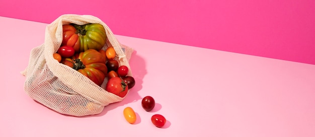 Supermarket banner with food