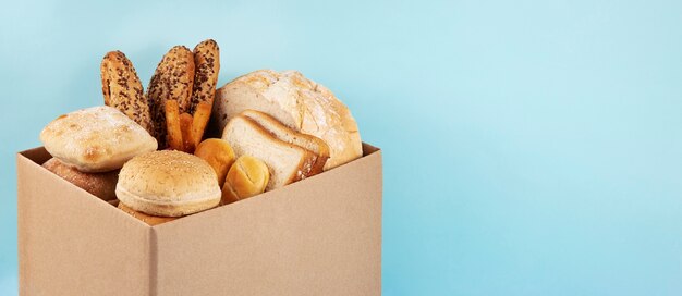 Supermarket banner with food