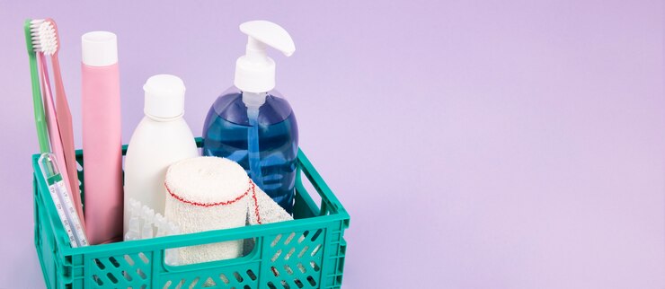 Free Photo supermarket banner with various items