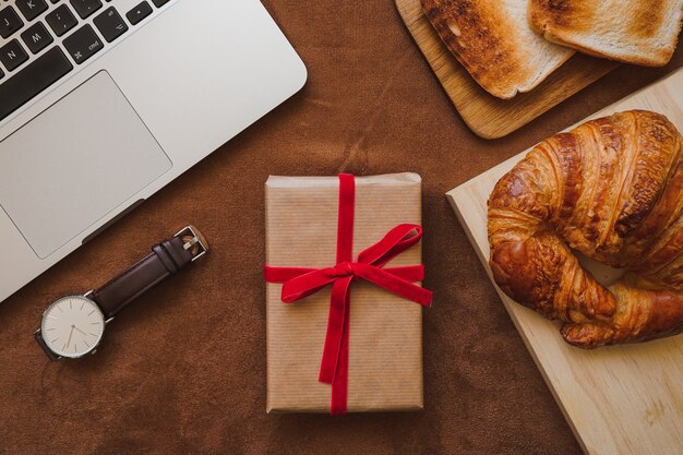 Surface with decorative items for father's day