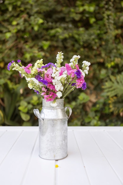 Surface with decorative vase and blurred background