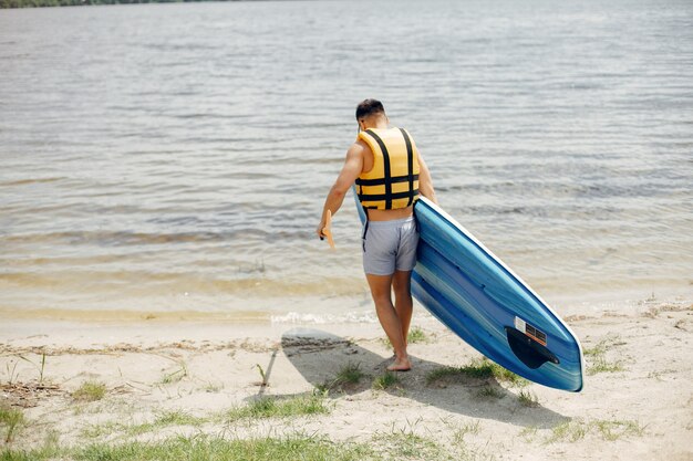 surfer on a summer beach