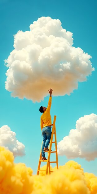 Surreal dream scenario concept
