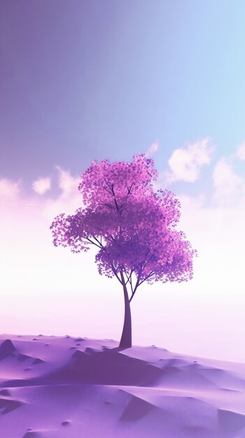 Surreal and dreamlike landscape wallpaper in purple tones