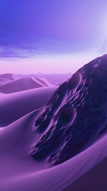 Free photo surreal and dreamlike landscape wallpaper in purple tones