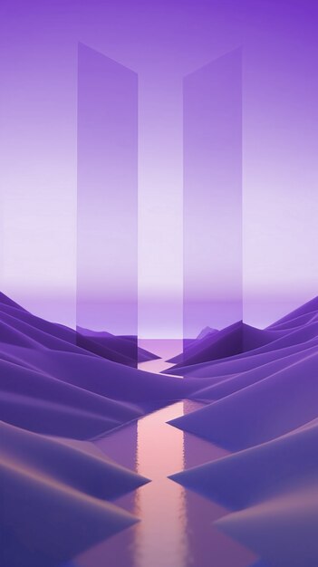 Surreal and dreamlike landscape wallpaper in purple tones