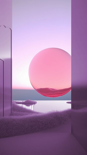 Сюрреалистичные и сказочные пейзажные обои в фиолетовых тонах