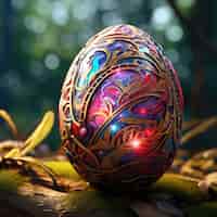 Free photo surreal easter egg with fantasy world landscape