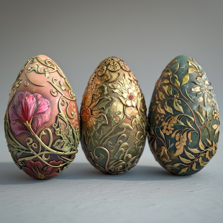 Free Photo surreal easter eggs with fantasy details