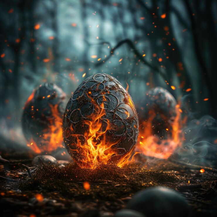 Free Photo surreal easter eggs with fantasy world landscape
