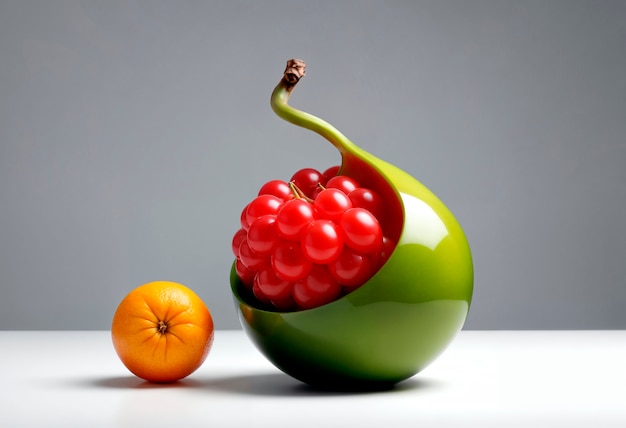 Surreal fruit in studio