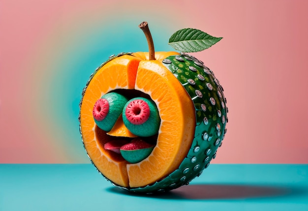 Surreal fruit in studio