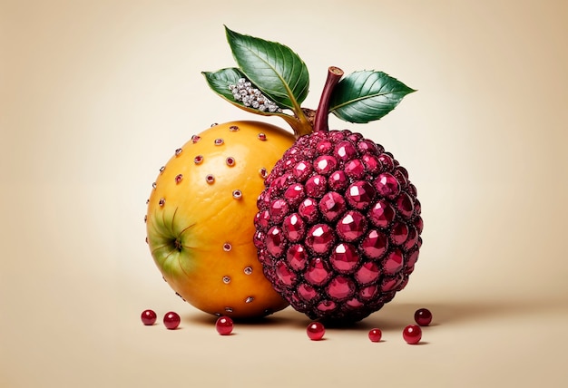 Surreal fruit in studio