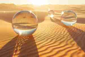 Foto gratuita forme geometriche surreali nel deserto sterile