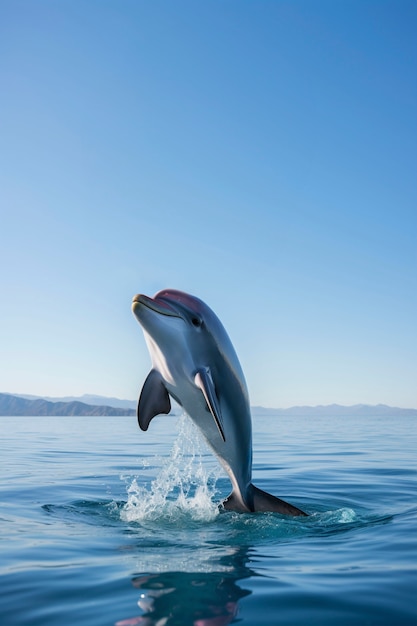 Foto gratuita rendering surreale di delfini in acqua.