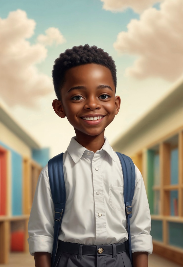 Free Photo surrealist portrait of kid