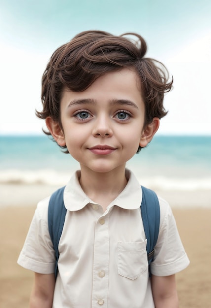 Free photo surrealist portrait of kid