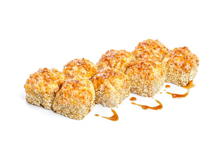 Free Photo sushi roll with fresh ingredients isolated on white background